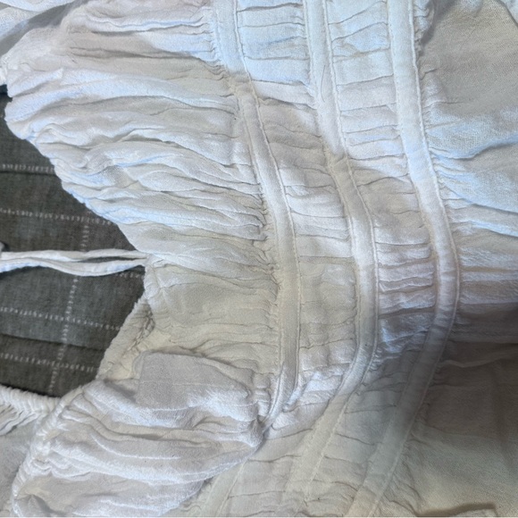 Free People White Ruffled Blouse - Picture 2 of 3